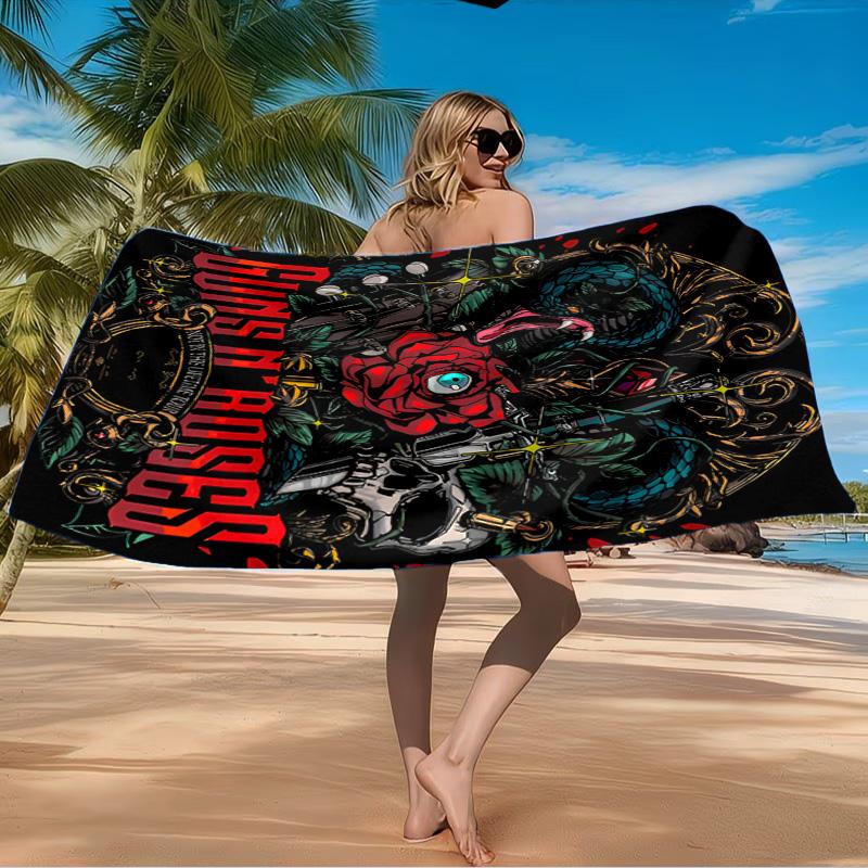 Guns n' Roses band musicale Telo Mare in Microfibra, Leggero e Asciugatura Rapida, per Viaggi Estivi, Ventilatore Piscina Regalo di Compleanno