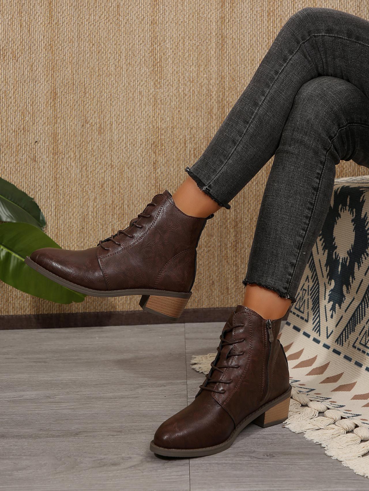 

Модные женские осенние ботинки, ботильоны из коровьей кожи, зимние ретро повседневные ботинки из натуральной кожи для мамы, мех, сохраняют тепло 35 коричневый