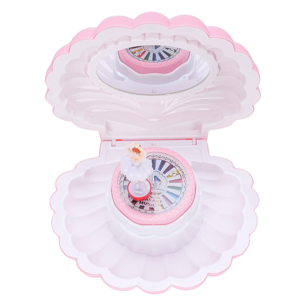 Kids Musical Jewelry Box Colorful Light Dancing with Makeup Mirror Musical Jewelry   for Girls