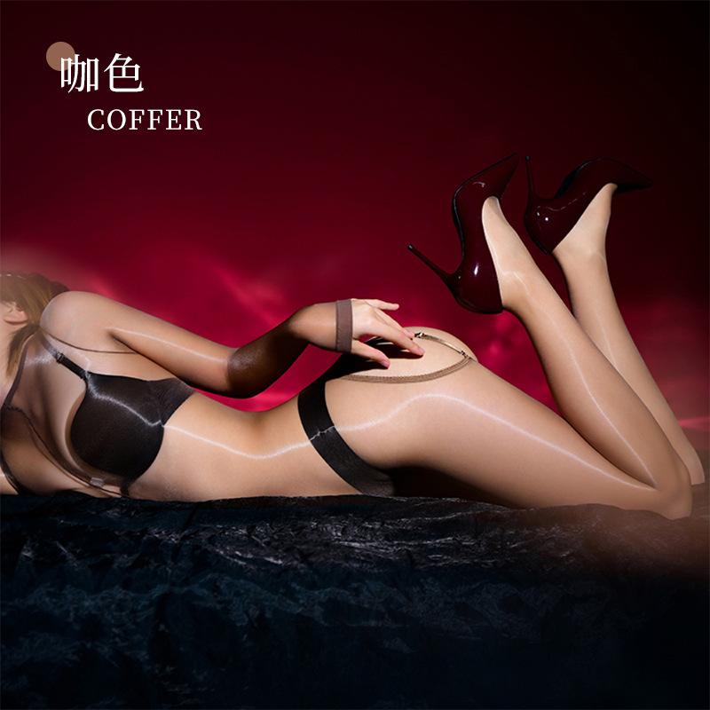 Aurora One-Piece Stockings Ultra-Thin Whole Body Oily Transparent Sexy Open Black Silk High-End Body Sculpting Sex Clothes