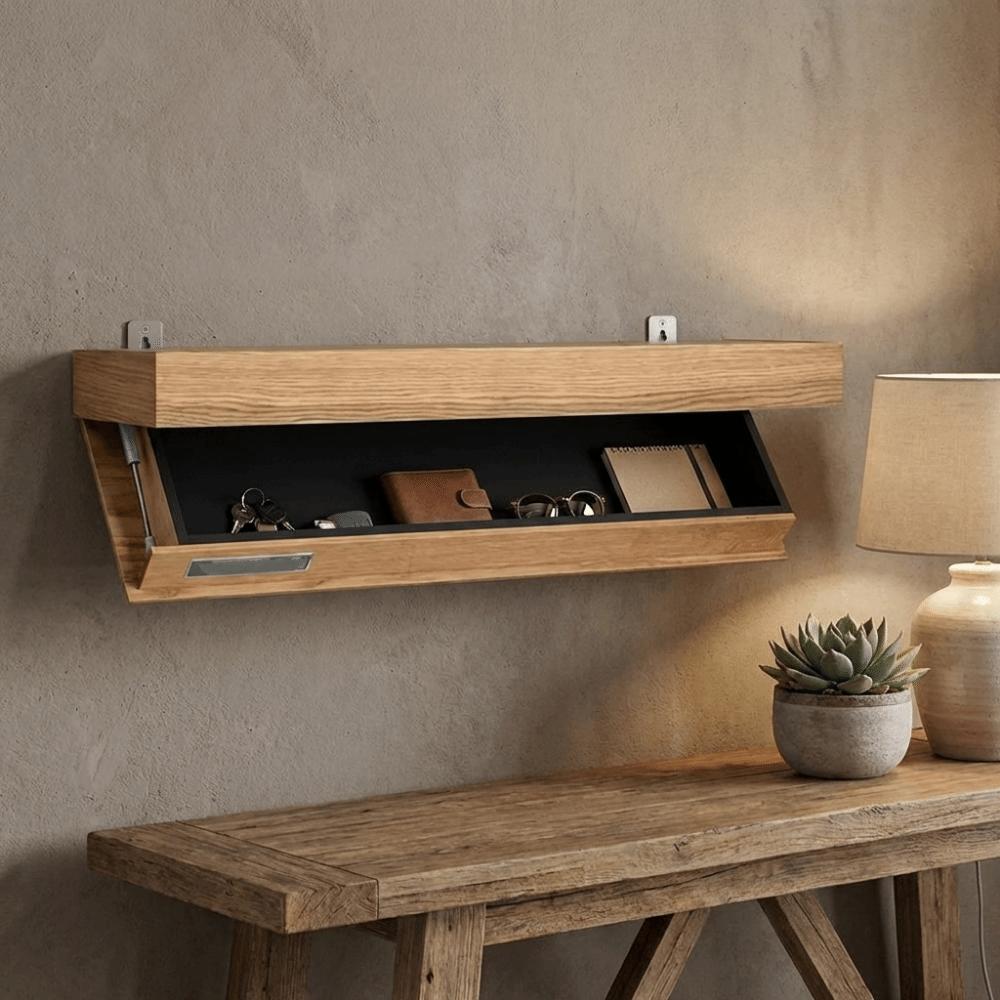 Decorative Concealed Floating Shelf Wall Mounted Secret Compartment Shelf Book Storage
