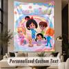 Custom Text Printed Tapestry Cleo & Cuquín Pattern Large Wall Hanging Indoor Room Decor