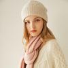 Women's 100% Pure Cashmere Cable Knit Hat, Autumn/Winter Korean Style Turban Hat - New Fashion Warm Hat