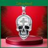 Gotische Knochenkreuz-Anhänger-Kette mit glänzenden Kristallen für Männer und Frauen