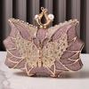 Butterfly Purse Rhinestone Handbags Elegant Clutch Luxury Brands Women's Evening Bag Pearl Crystal Ladies Shine Shoulder Bag