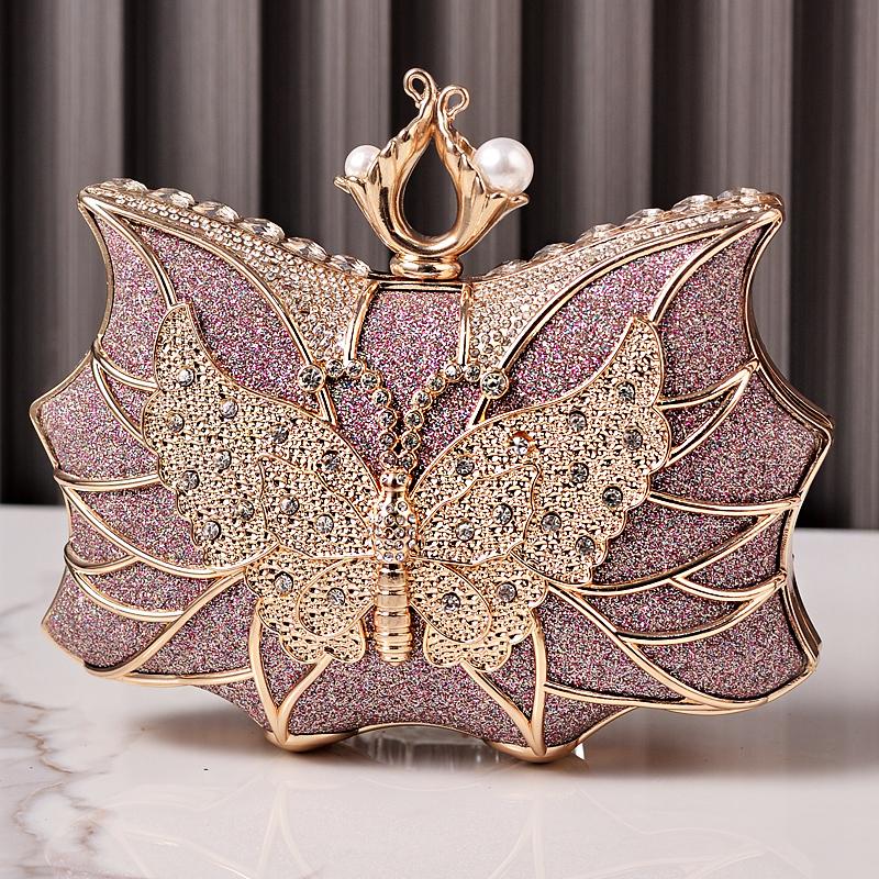 Butterfly Purse Rhinestone Handbags Elegant Clutch