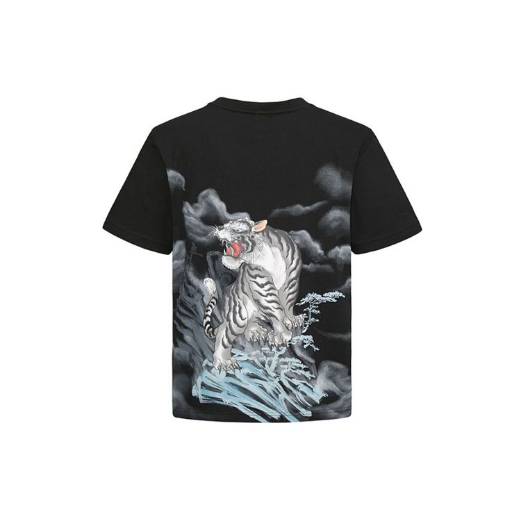 Evisu Ss20 Tiger Logo Printed Short Sleeve T-Shirt Men Tops Black 2ESHTM0TS544XX