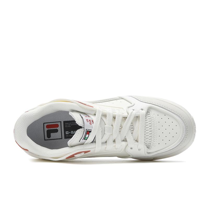 FILA Cushioning Abrasion Resistant Lightweight Low top Skateboard Shoes Women's Snow/Brandy Orange F12W621216FSA