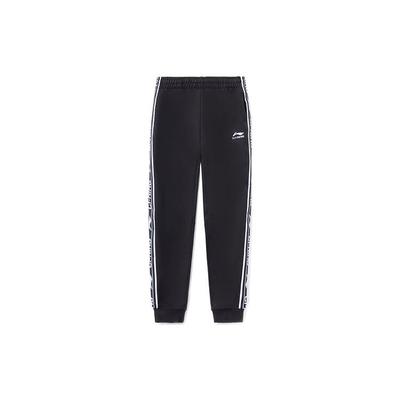 Side Stripe Logo Casual Knitted Sweatpants Men Bottoms Standard-Black AKLRF59-1