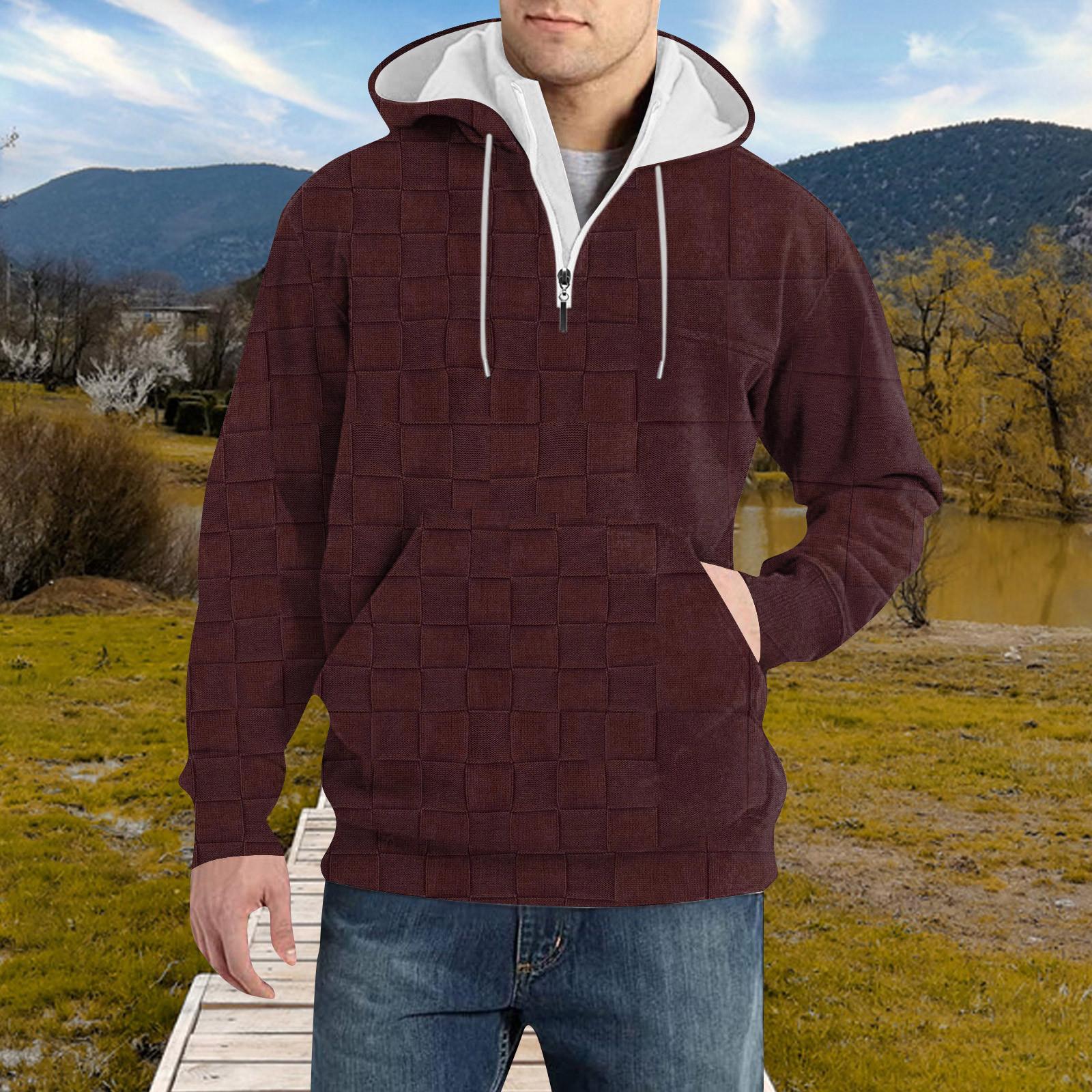 

Весняно-осінній чоловічий світшот зі стоячим коміром - це повсякденні светри на відкритому повітрі, топи XL винний