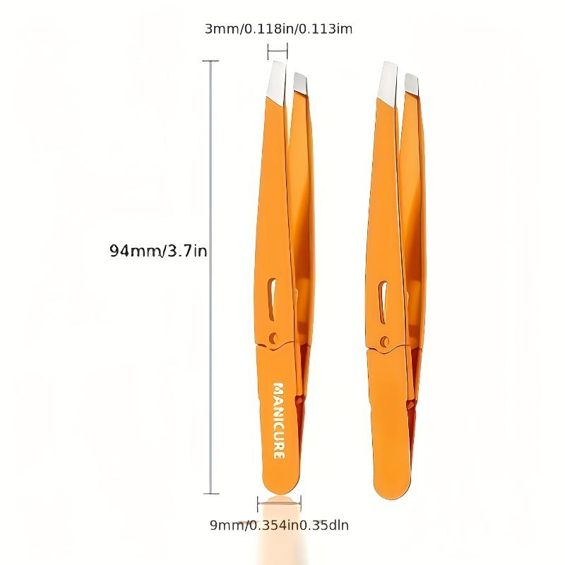 1Pc Eyebrow Tweezer Colorful Hair Beauty Fine Hair Puller Stainless Steel Slanted Eye Brow Clips Removal Makeup Tools Orange New
