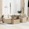 VidaXL Ensemble de canapé de jardin 6 pièces avec coussins beige en rattan synthétique 3357744