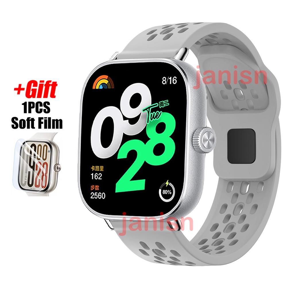 Voor Redmi Watch 5 Bandje Siliconen Polsband Voor Redmi Watch 4 Xiaomi Mi Band 8/9 Pro Schermbeschermer Film Correa Sport Armband