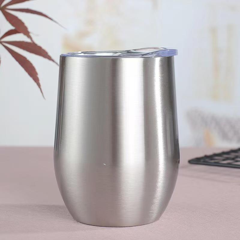 12oz U-Shaped Eggshell Stainless Steel Thermos Cup, Double-Layer Vacuum Insulated