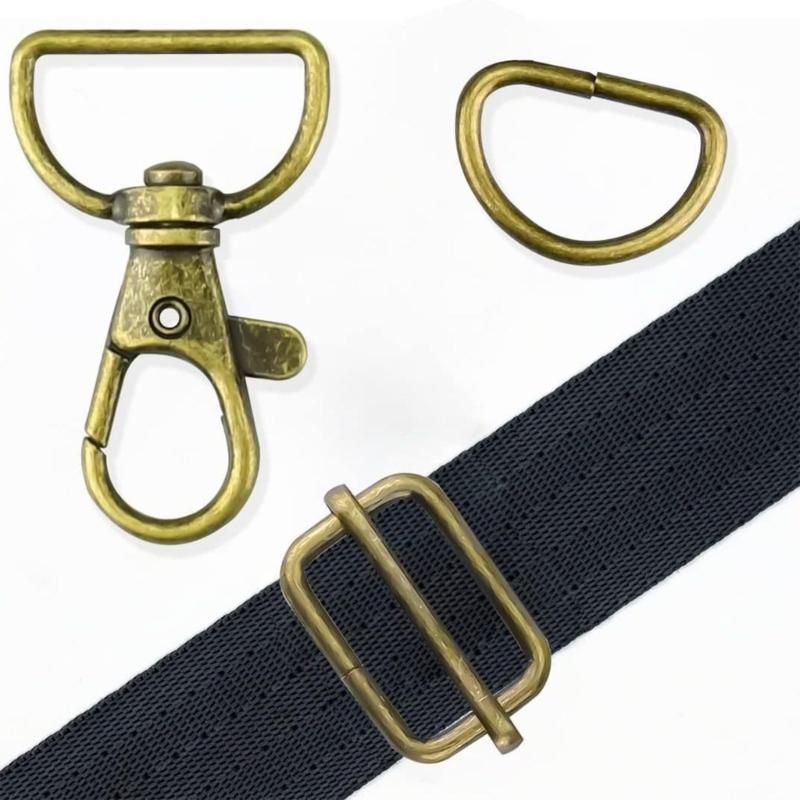 50Pieces Swivels Snap Hook, Metal Drings, Triglide Slide Buckles for DIY Handicrafts Backpacks Handbag Purse