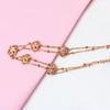 585 Purple Gold Fashion Hollow Flower Bracelet Fashion Rose Gold Bead Plated Double Bracelet