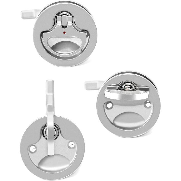 QWORK Boat Cam Latch, 2 Pack Marine 316 Stainless Steel Marine Boat Floor Buckle Hatch Latch, Flush Turning Lift Handle Lock, Marine Slam Latch,