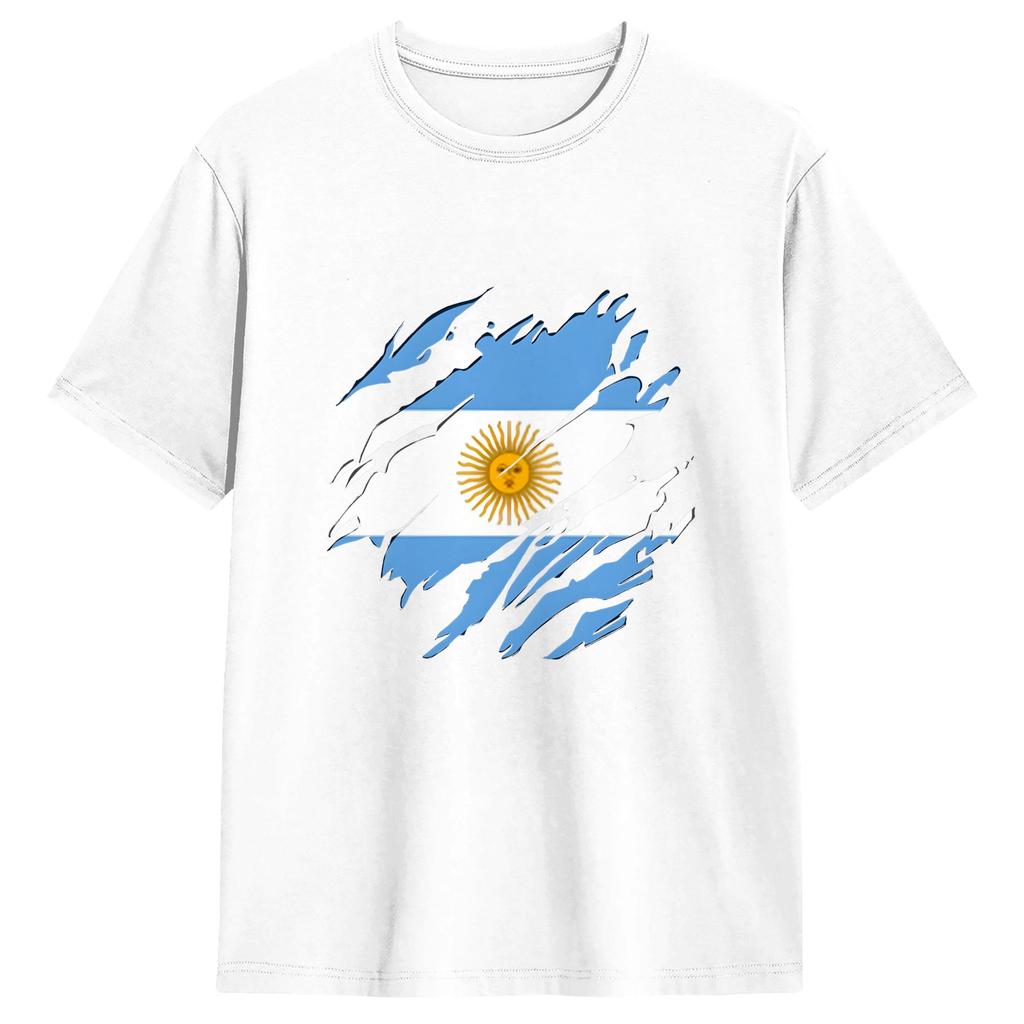 Argentina Flag T Shirts Unisex 100 Cotton Cool Tshirt O Neck Tees Short Sleeve Clothes Printed