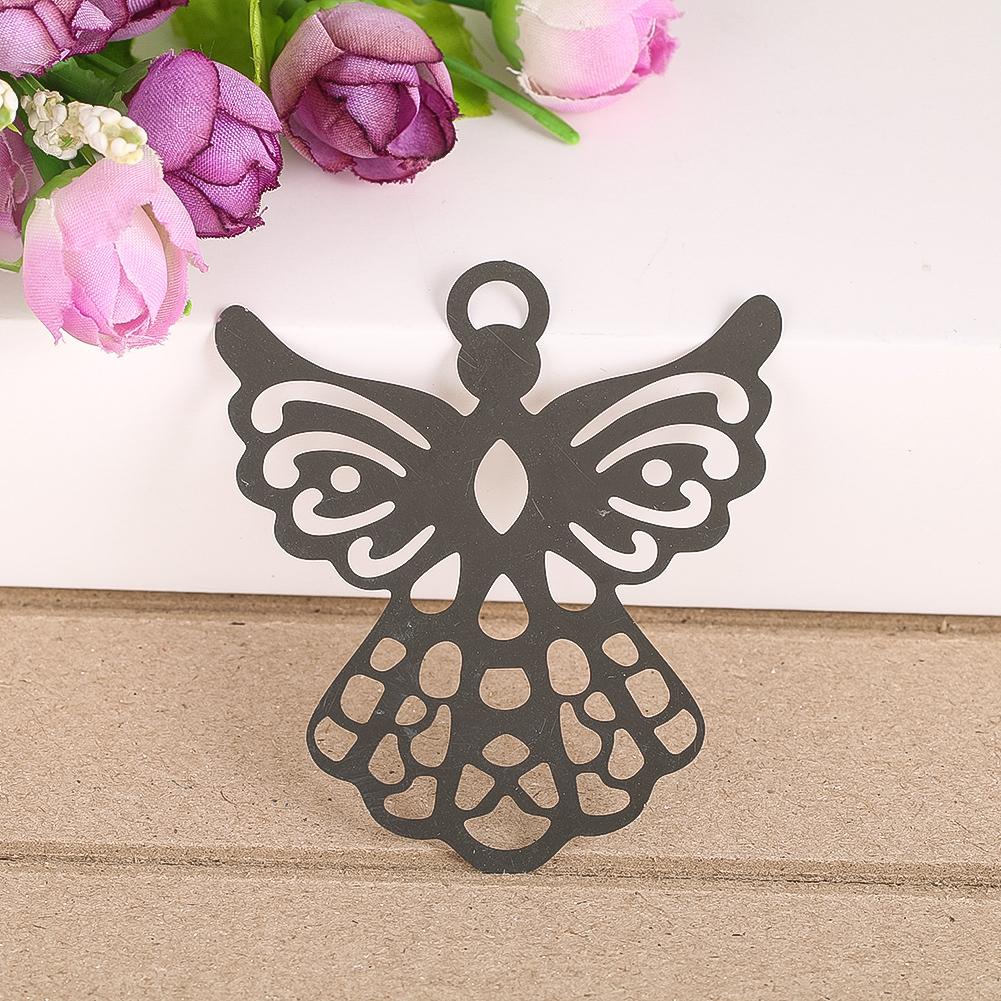 2PCS Angel Wing Hanging Suncatcher Religious DIY Metal Wind Chimes Spinner Connector Pendant Mirror Garden Decor Bird Deterrent
