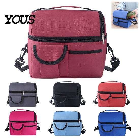 Portable Mommy Bag Insulated Double Layer Lunch with Shoulder Strap, Durable Oxford Cloth Large Outdoor Meal Prep Capacity Container, Leakproof