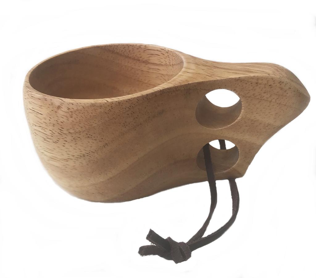 Tawatawa Kuksa Wooden Mug, Natural Wood, Approx. 8cm Diameter, Handmade Cup