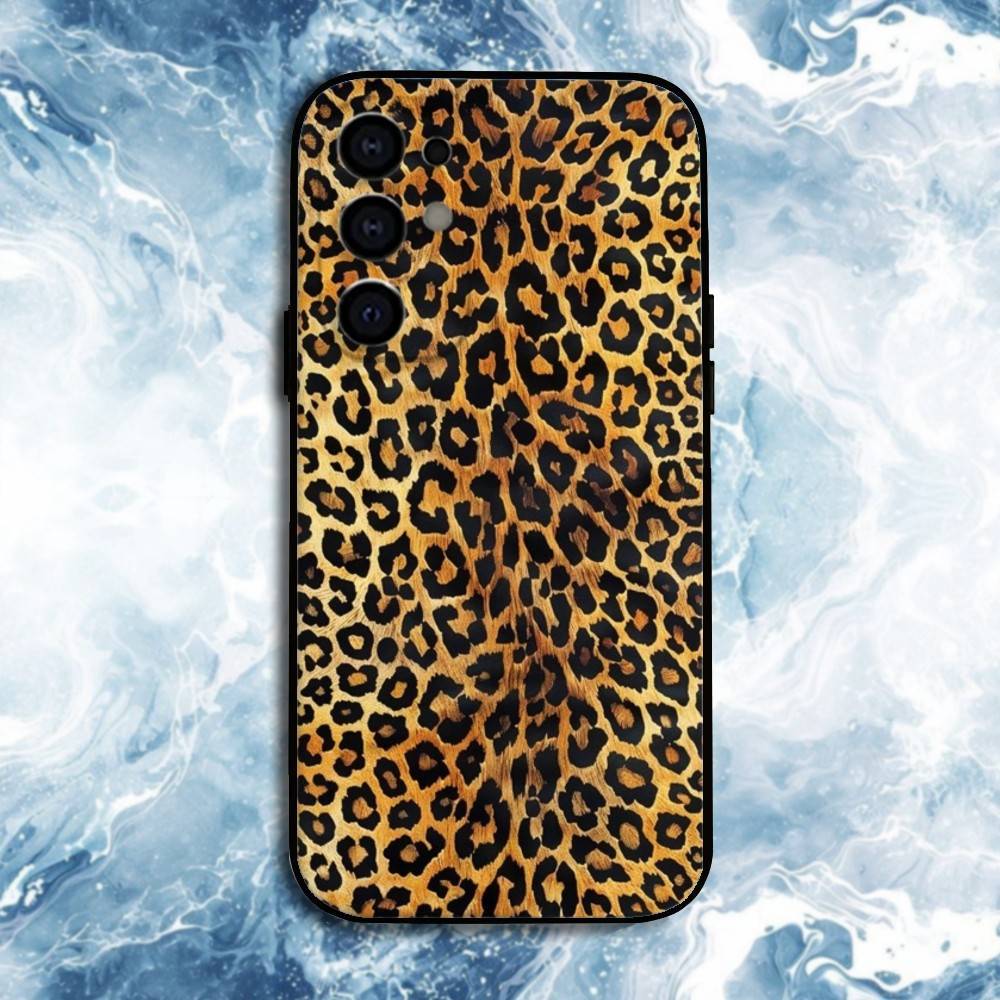 Leopard Print Pattern Phone Case For Samsung S25,S24,S23,S22,S21,S20,Plus,Fe,Lite,Others Black Cover