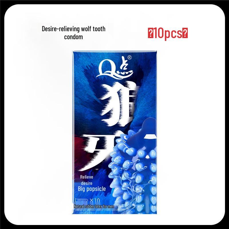 Q-Point Ultra-Thin Ribbed Large Particle Long-Lasting Safety Condoms, Adult Intimate Products.