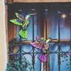 Modern Home Wall Ornament Metal Hummingbird Art Decor, Iron Colorful Bird Fence Decoration, Patio And Garden Decoration Outdoor Sculpture Hanging