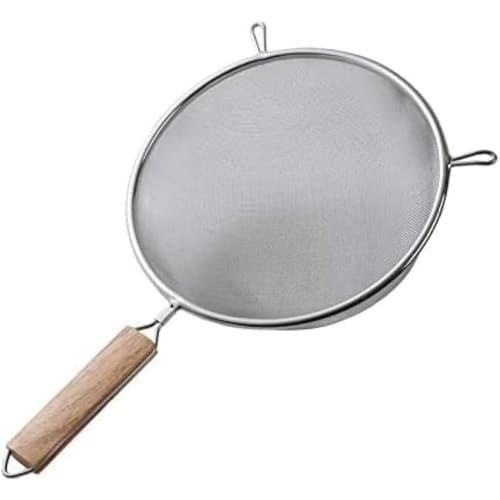 Stainless steel strainer, crush and strain soup, sturdy, perfect for baking, smooth, tempura, scoop, oil drainer, colander, strainer with handle, oil