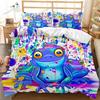 Bedding Cartoon Frog Duvet Cover KingQueen Size Fantasy Galaxy Animal Colored Frogs Design Psychedelic Polyester Quilt Cover741