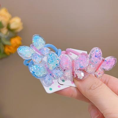 Lot de 2 élastiques à cheveux en forme de papillon pour filles et enfants, jolis accessoires pour cheveux de princesse, couvre-chef pour bébé
