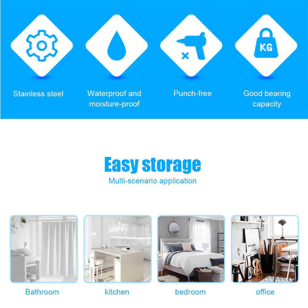 Förvaringsställ i rostfritt stål Punch-fritt Enkelt Lager Triangulärt Väggmonterat Hyllhållare för Badrum Kök Sovrum