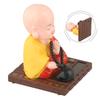 Solar Little Monk Creative Home Car Ornaments Dashboard Decoration Toys Chinese Style Buddhism Lucky Ornament Accessories ABS