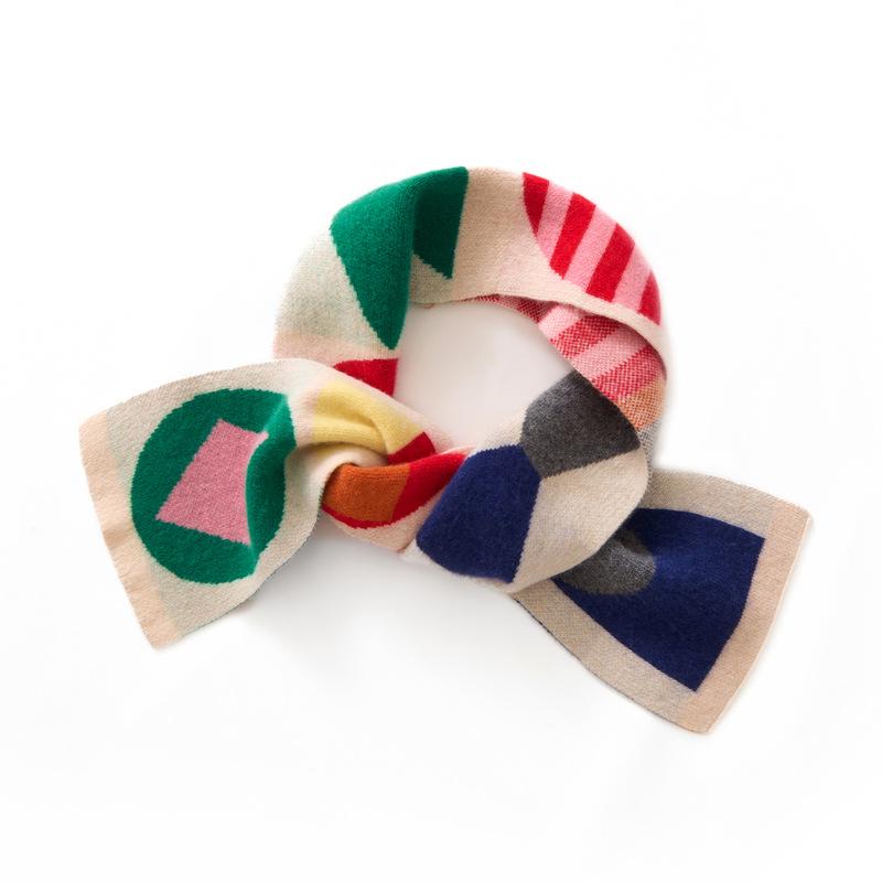 New Korean Style Children's Cashmere Polka Dot Knit Scarf - Autumn/Winter Warm Neck Gaiter