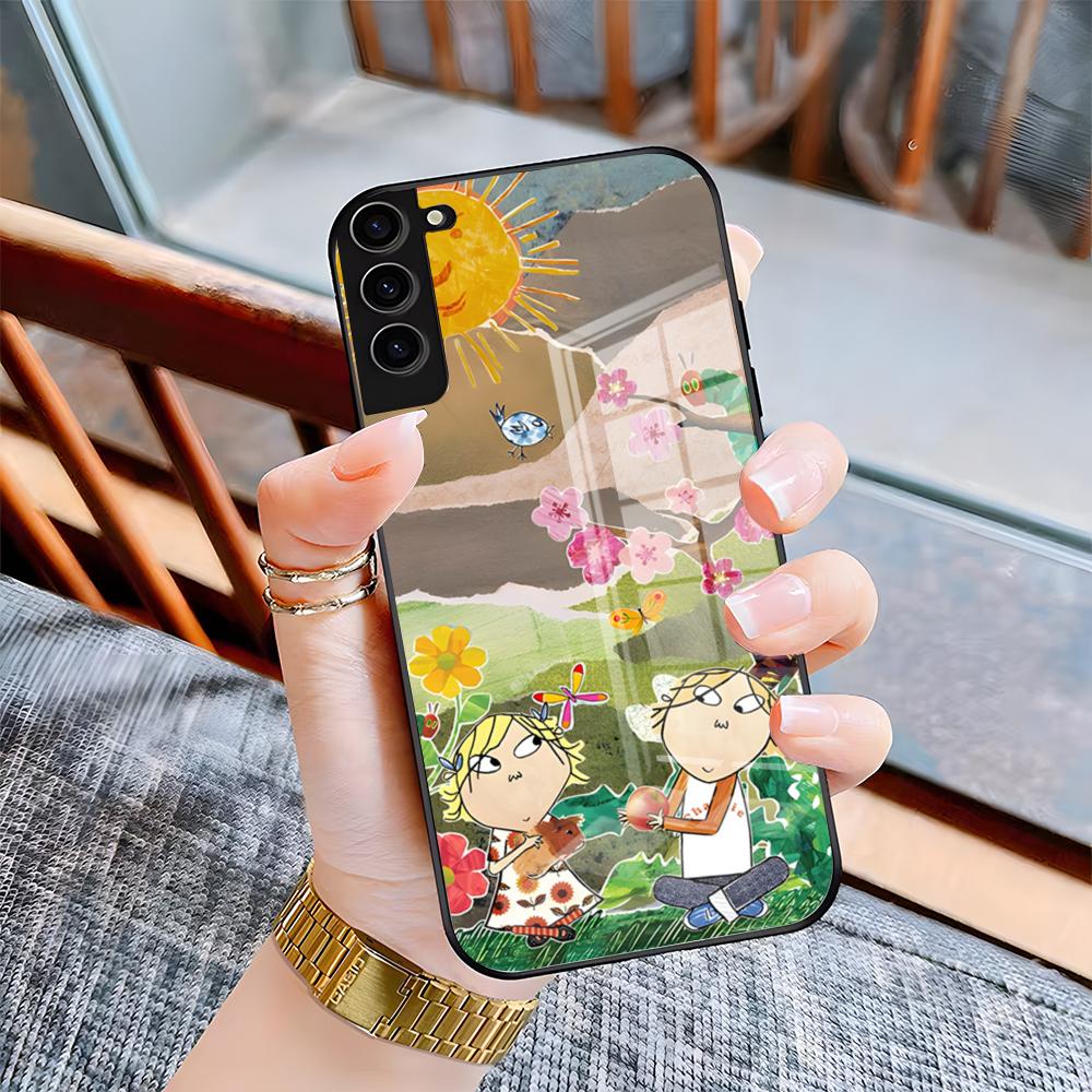 

Charlie And Lola Anime Phone Case For Samsung S26 S25 Plus S20 S20 Plus S22 Ultra S23 FE S21 Plus S21 Ultra Glass Cover Samsung S20