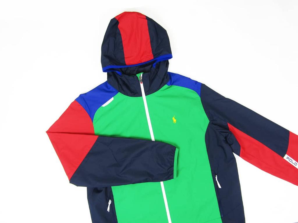 POLO RALPH LAUREN Big Pony Print Paneled Windbreaker Size Multicolor Men's Jacket, Small, 0101952, [Used]