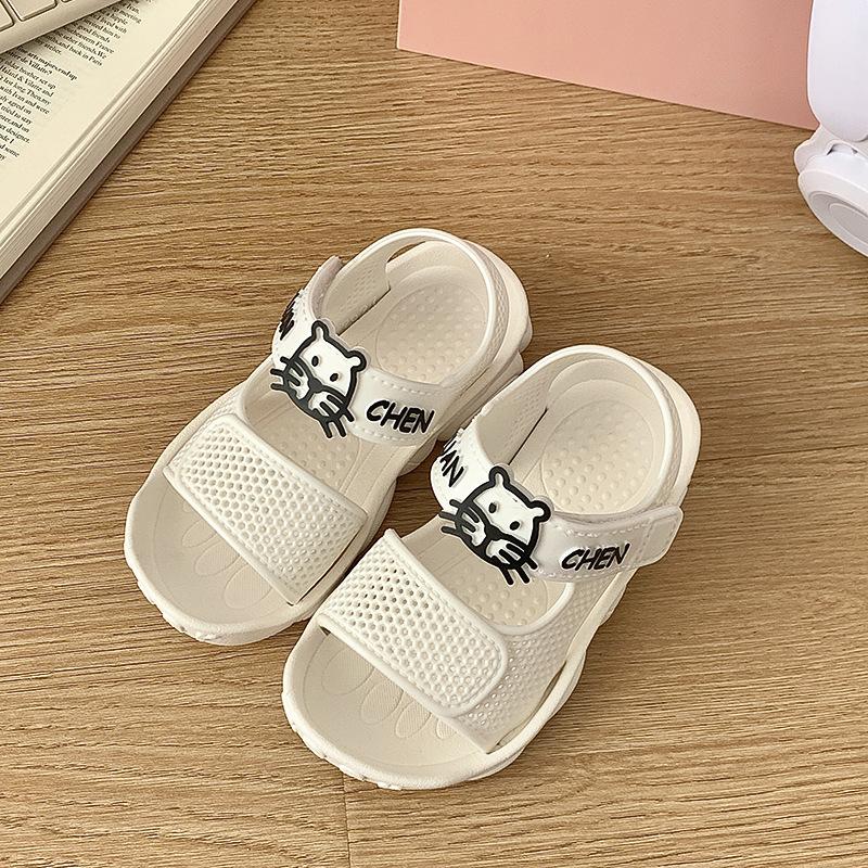 

Детские сандалии Летние пляжные сандалии Princess Мужские и женские тапочки и завернутые сандалии на внешней стороне 30-31 белый