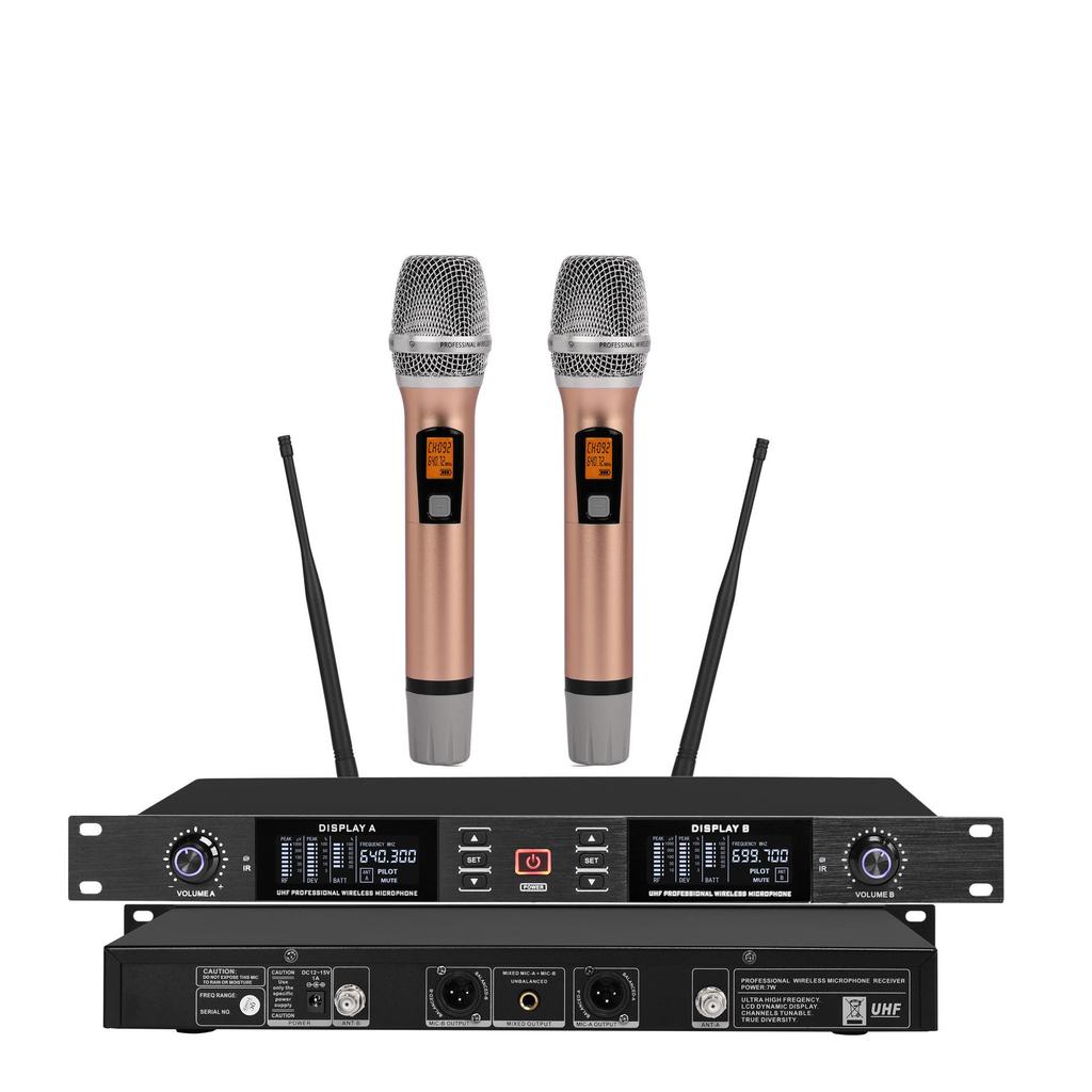 Premium KTV Infrared Wireless Dual Microphone Set