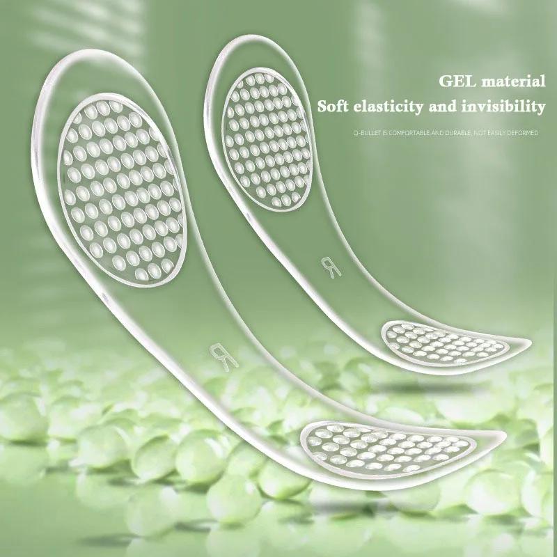 Women High Heels Single Sandals Shoes Cushion Self-adhesive Insole GEL Silicone Seven Points Insoles Washable Shoe Pads Summer