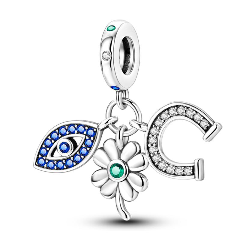 Newcopper Sparkling Zircon Devil'S Eye Horus' Eye Best Wishes Lucky Charms Beads Fit Pan Original Bracelets Diy Jewelry