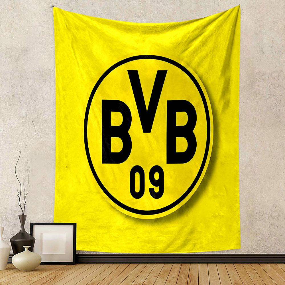 Yellow "BVB 09" Logo Design Patterned tapestry home decor, suitable for bedroom and living room, gift