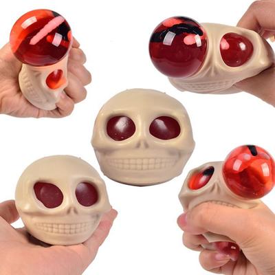 Legrační halloweenská hračka Flexibilní TPR Rychlé zotavení Mačkání míčku Horror Skull Doll Vent