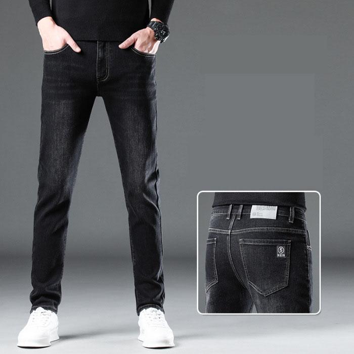 

Мужские джинсы осень и зима новый тренд ретро мужские брюки эластичные прямые брюки с добавлением флиса и увеличенный повседневный размер 40