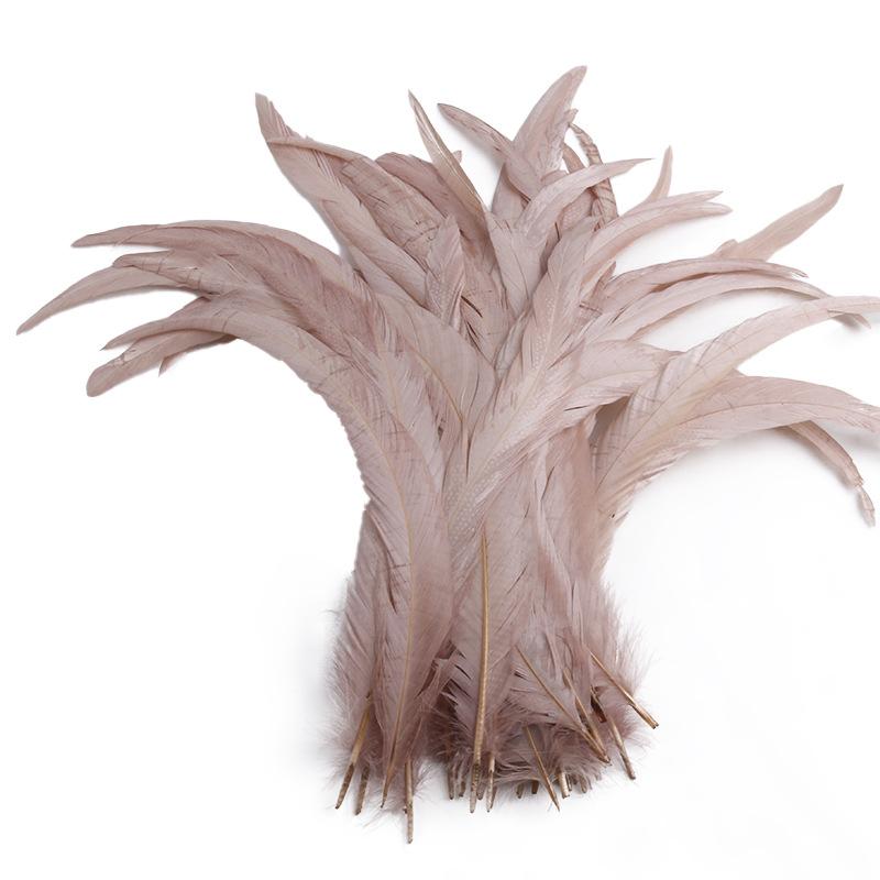 50Pcsdiy Handmade Feathers Long Feathers Off White Purple Tail Jewelry Accessories Mask Handicrafts Clothing Accessories