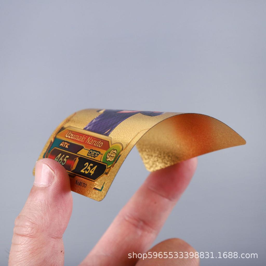 55 Piezas Tarjeta Naruto Dorada Serie Inglesa Kakashi Uchiha Sasuke Rara Colección Combate Regalo para Fan Infantil Juego de Mesa Juguete