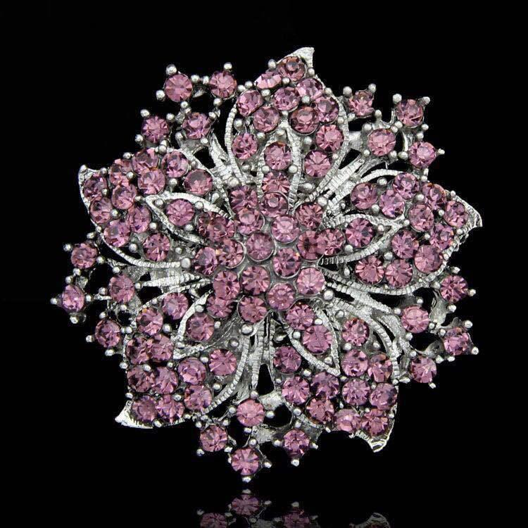 Exquisite Vintage Strass Bauhinien Brosche - Große Kranz Korsagen Nadel für Bekleidungsaccessoires