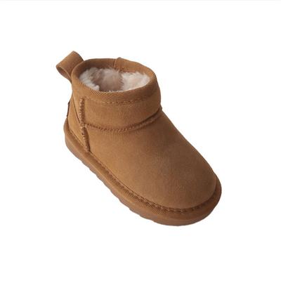 Children Winter Snow Boots Baby Cow Suede Upper Warm Boots Boy Girls Quality Leather Boots