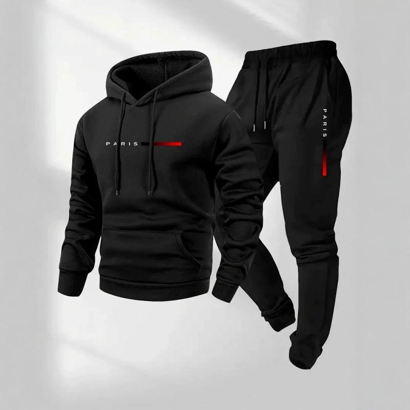 Mens Hoodie Sweatpants Set Casual Sportswear Thick Fall Winter Outfit