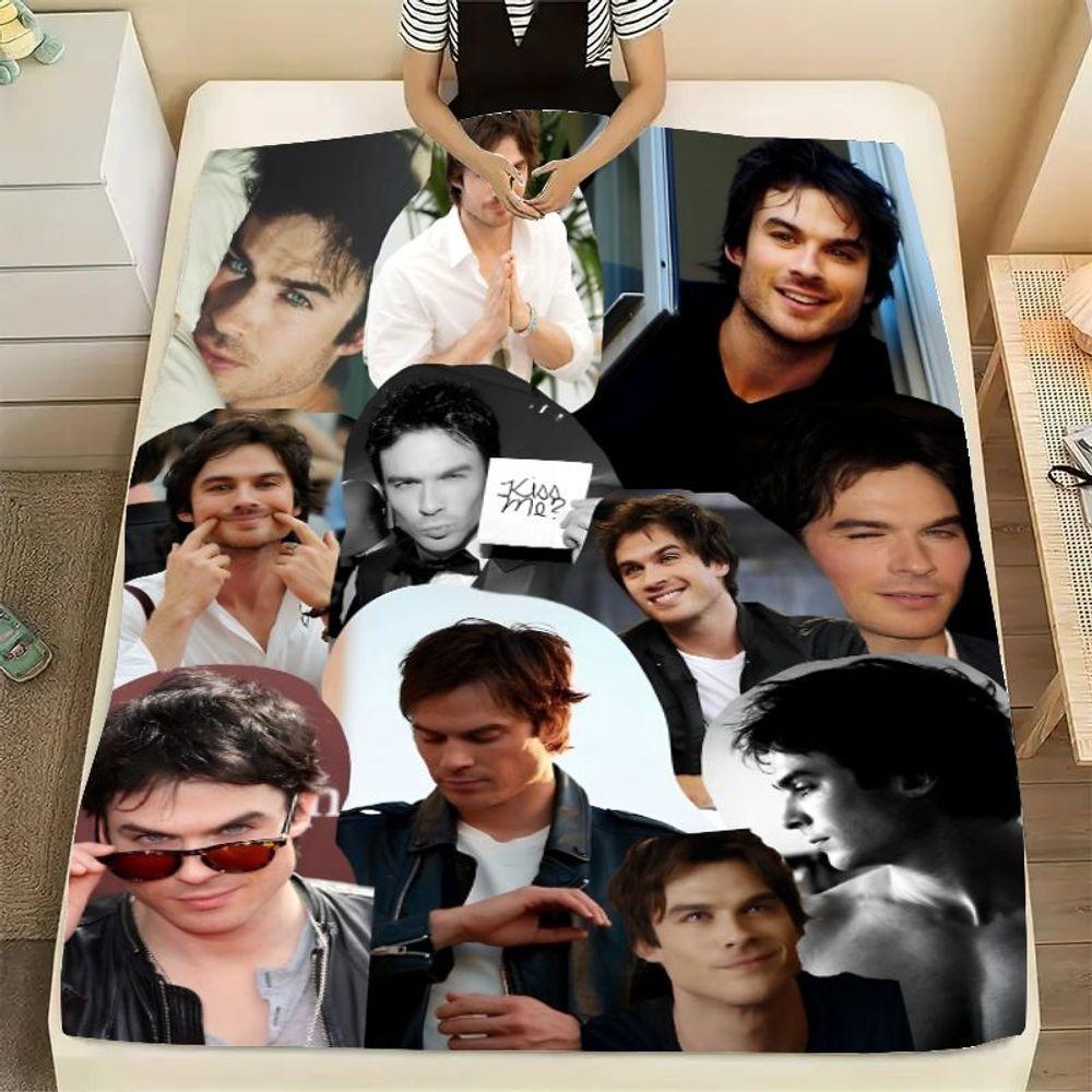 Kolekce přikrývek s koláží Iana Somerhaldera - Víceobrazový měkký flanelový přehoz s ikonickými pózami a styly - Útulná domácí dekorace, Perfektní pro