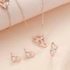 5 Piece Rose Gold Zircon Combination Bracelet Ring Necklace Earrings Zircon Set Fashionable And Suitable For Party Style